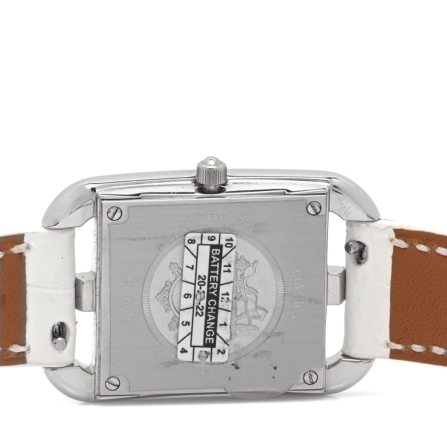 Hermes Stainless Steel Alligator Diamond Mother of Pearl 23mm Cape Cod Quartz Watch Blanc 4 of 5