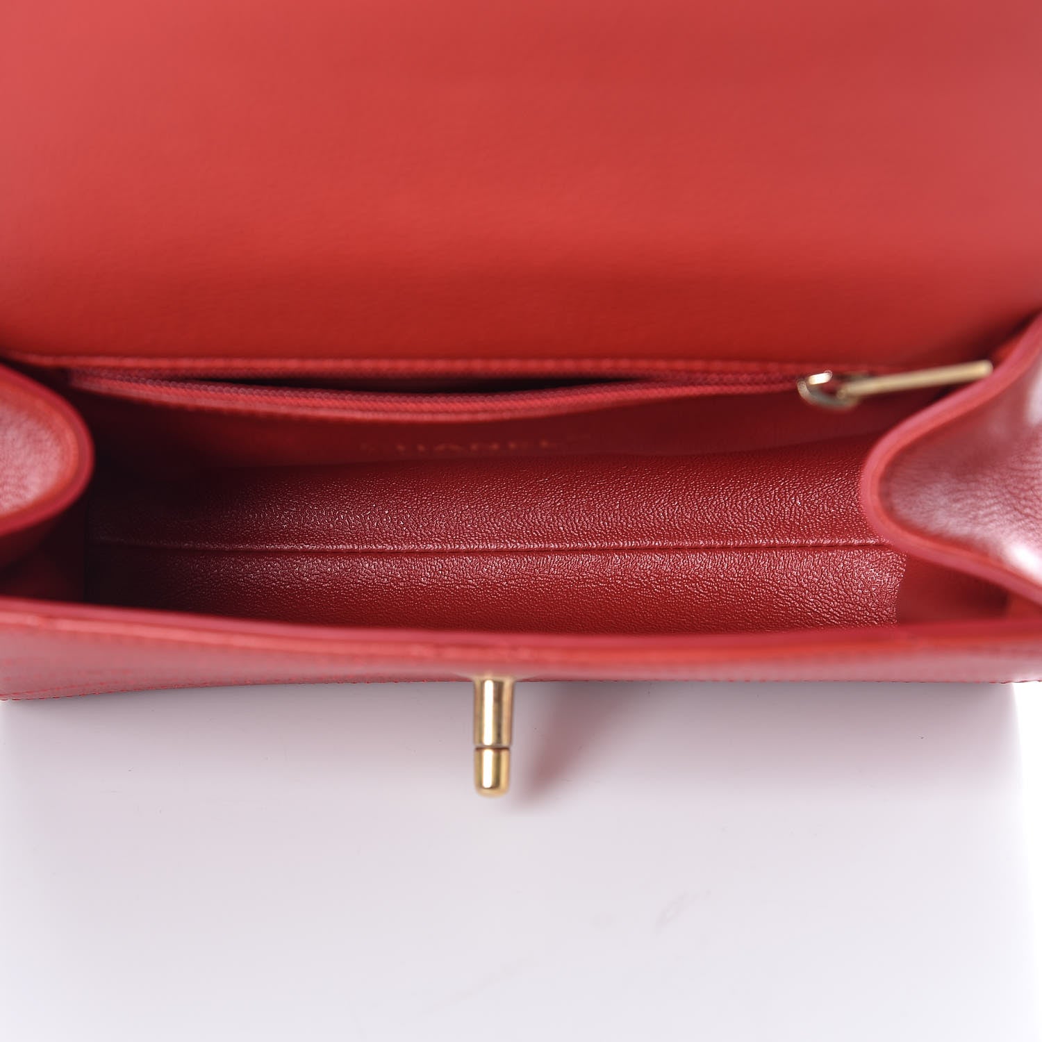 Chanel Calfskin Chevron Stitched Coco Waist Bag Red 5 of 13