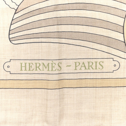 Hermes Cashmere Silk Thalassa Shawl 140 Beige Rose Mastic 2 of 5