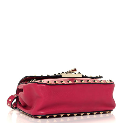 Valentino Garavani Vitello Mini Rockstud Flap Saddle Crossbody Bag Cyclamin 4 of 12