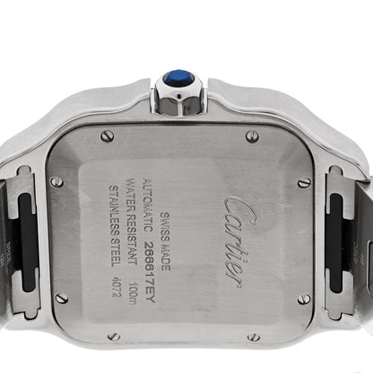 Cartier Stainless Steel Alligator 39.8mm Santos De Cartier Automatic Watch Blue 4 of 5