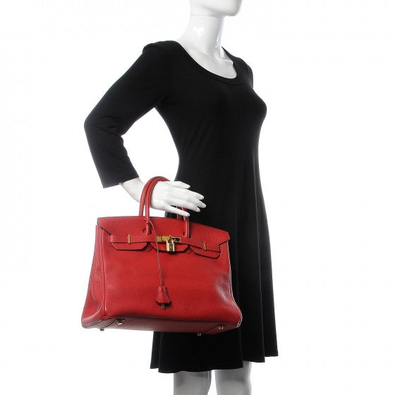Hermes Buffle Skipper Birkin 35 Rouge Casaque 2 of 41