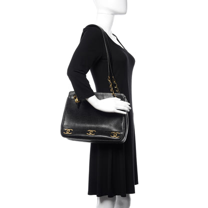 Chanel Caviar CC Shoulder Bag Black 2 of 10