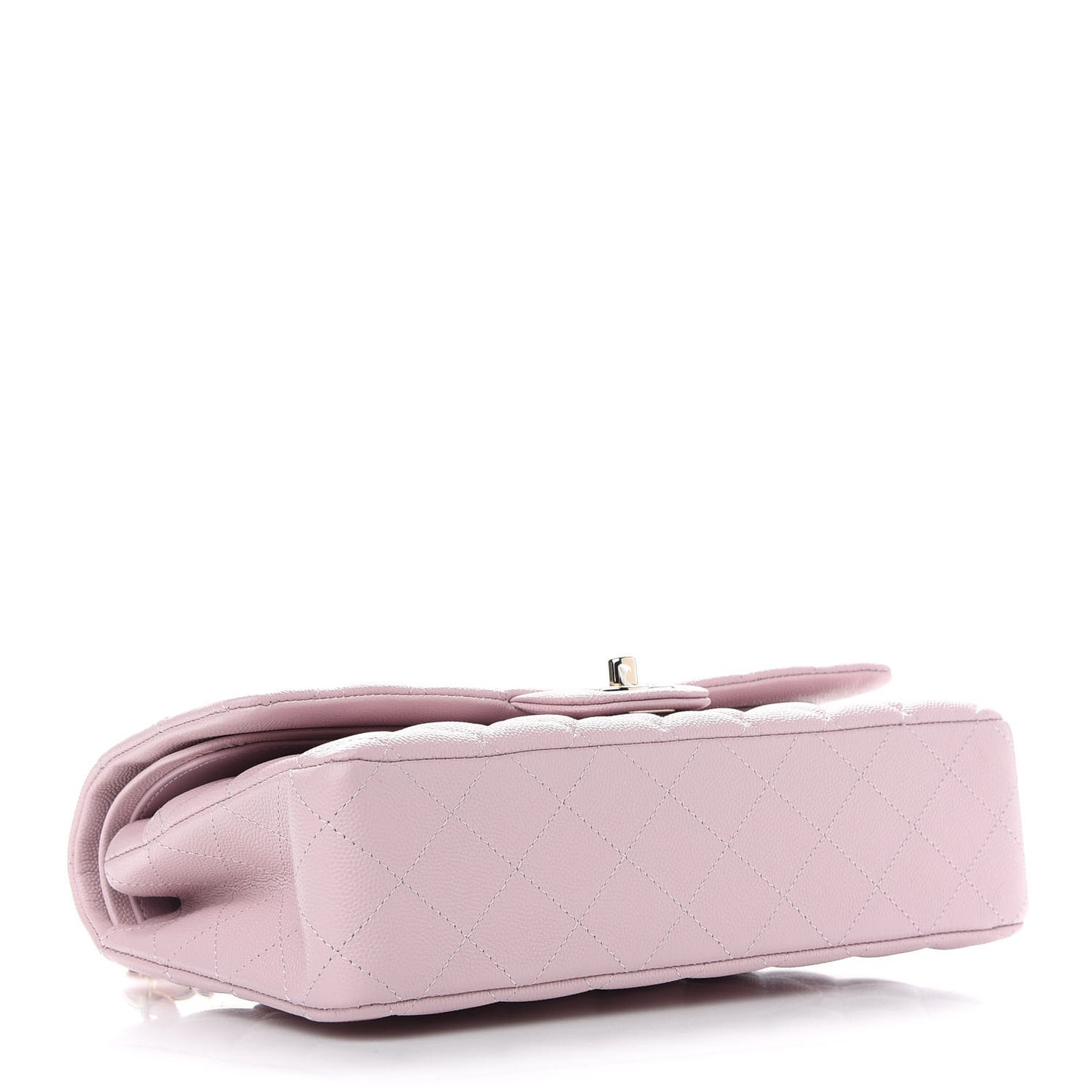 Caviar Quilted Medium Double Flap Light Pink