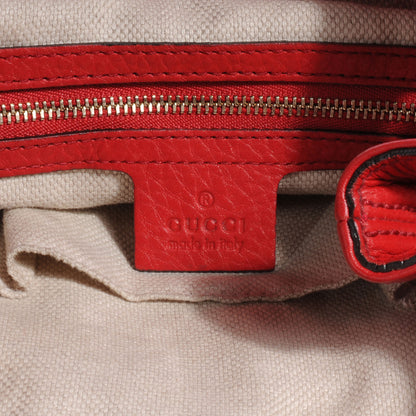 Gucci Pebbled Calfskin Medium Soho Chain Shoulder Bag Red 6 of 8