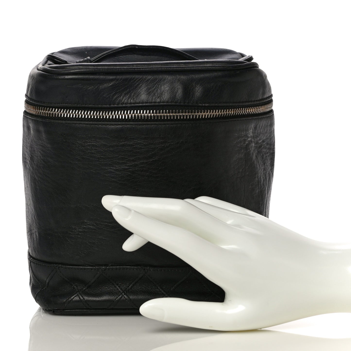 Lambskin Vanity Cosmetic Case Black