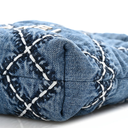 Chanel Denim Stitched Quilted Mini Chanel 22 Blue 10 of 11