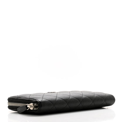 Chanel Caviar Quilted Large Gusset Zip Around Wallet Black 4 of 12