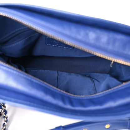 Chanel Aged Smooth Calfskin Quilted Medium Gabrielle Logo Hobo Blue 5 of 12