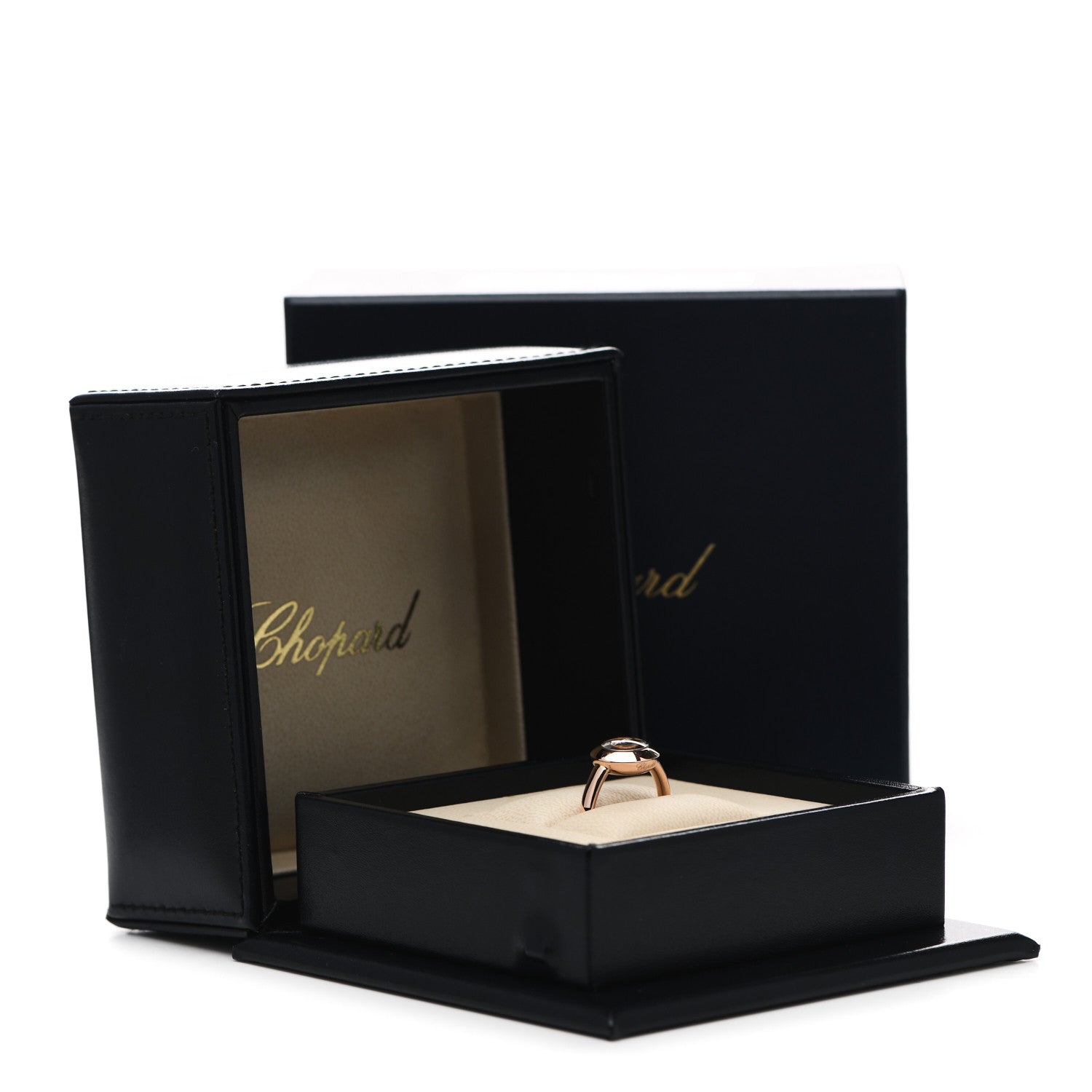 Chopard 18K Rose Gold 3 Happy Diamond Icons Ring 52 6 7 of 7