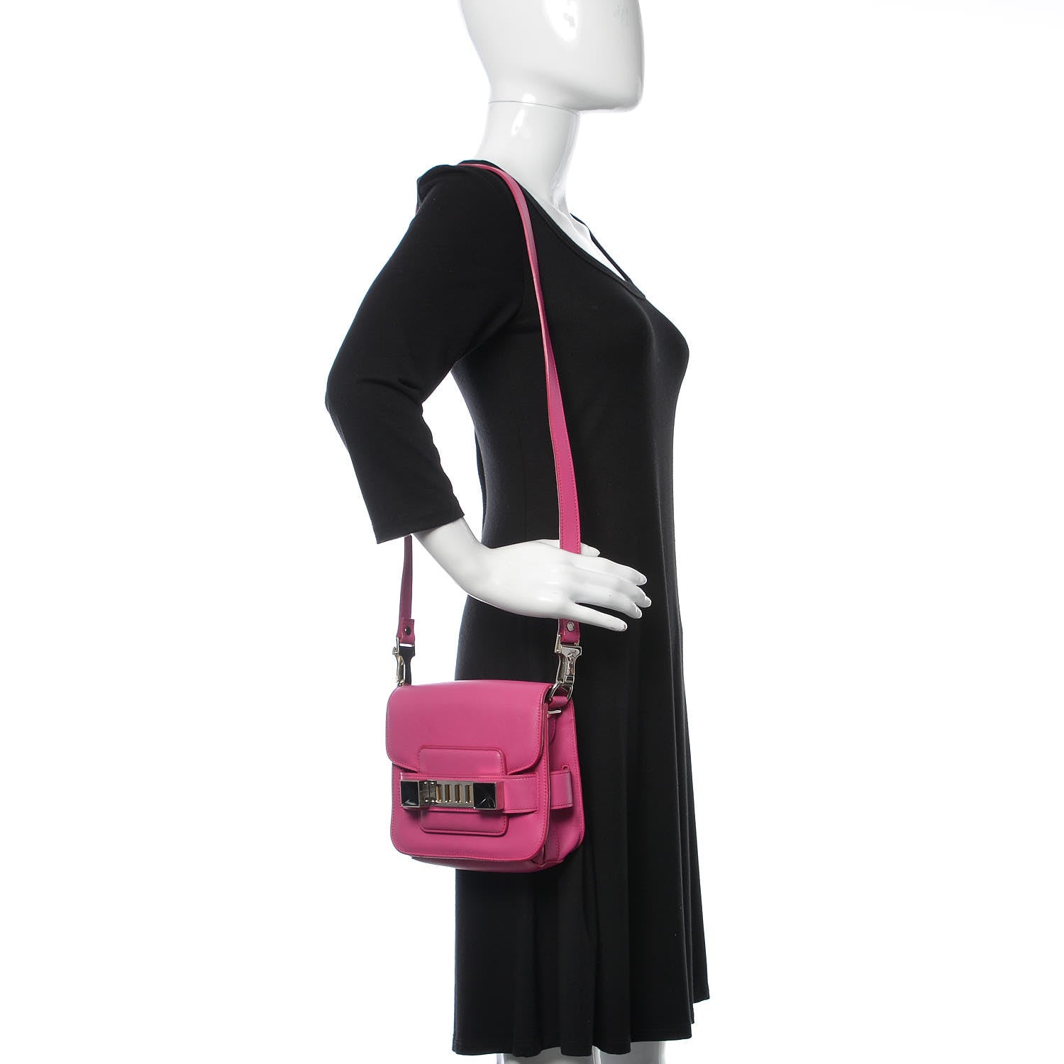 Proenza Schouler Smooth Calfskin Tiny PS11 Classic Shoulder Bag Fuxia 2 of 12