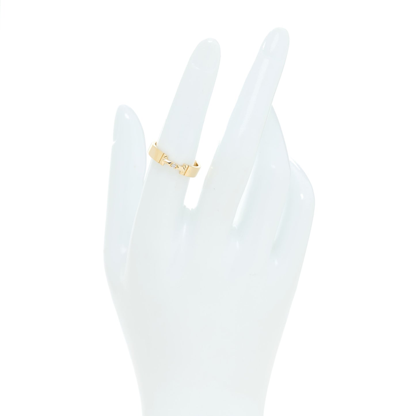 18K Yellow Gold Diamond Tiffany True Ring 53 6.5