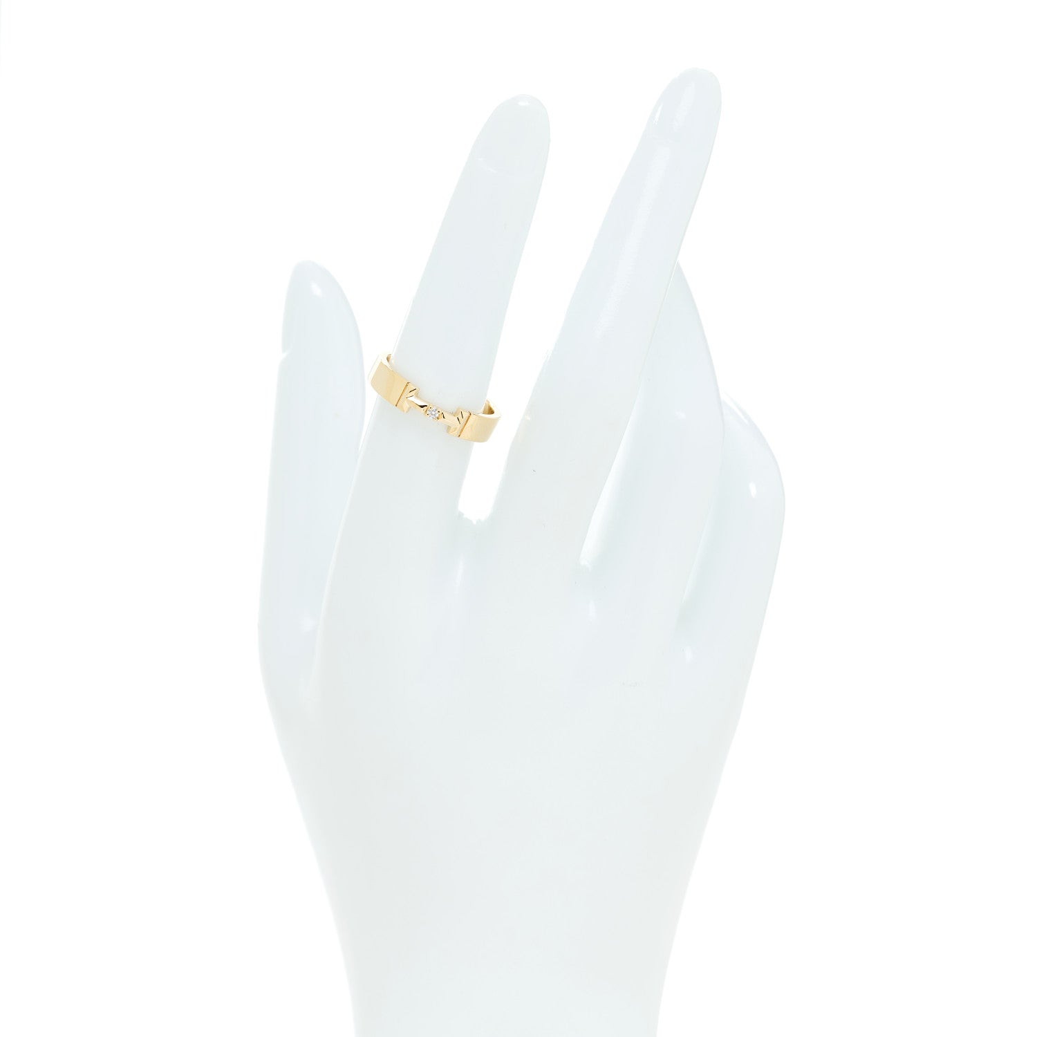 Tiffany 18K Yellow Gold Diamond Tiffany True Ring 53 6.5 2 of 5