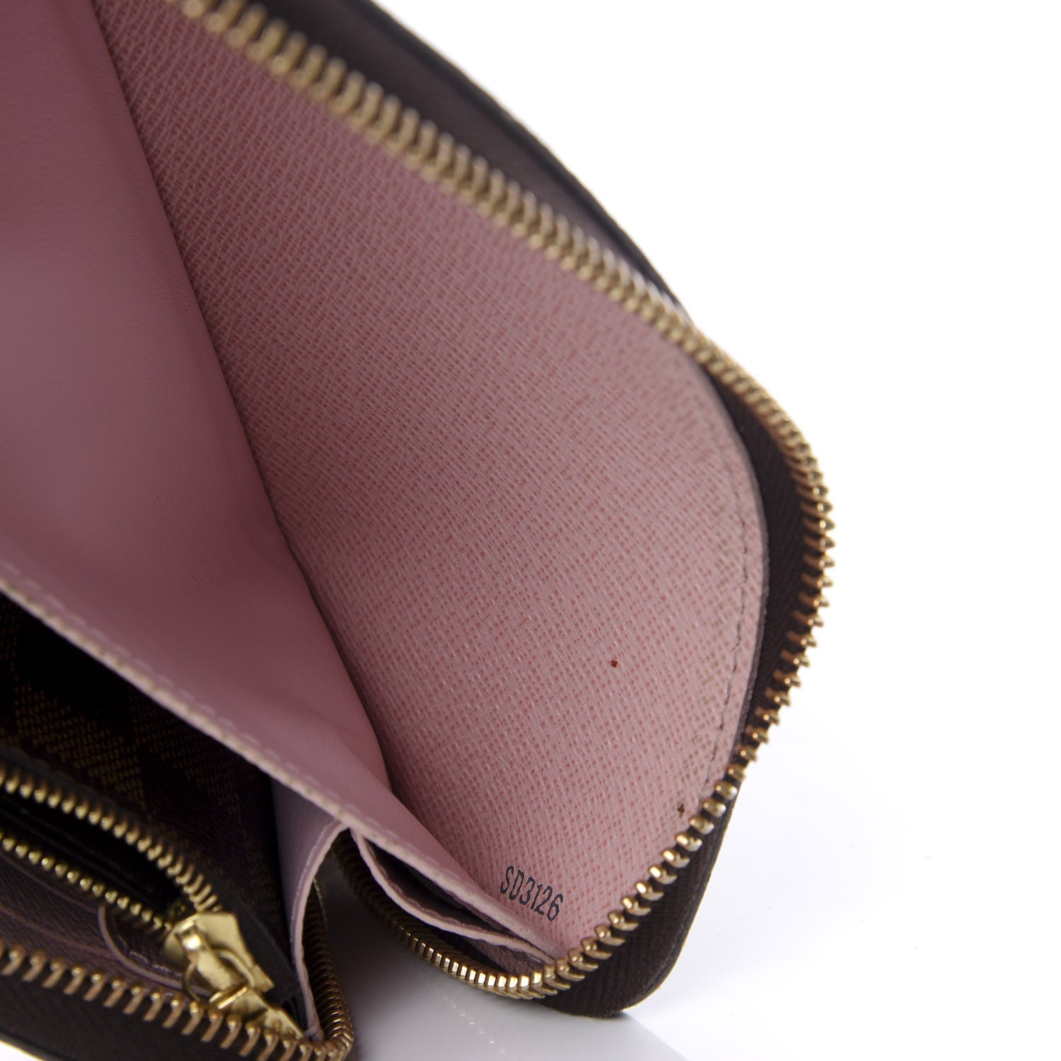 Louis Vuitton Damier Ebene Clemence Wallet Rose Ballerine 6 of 9