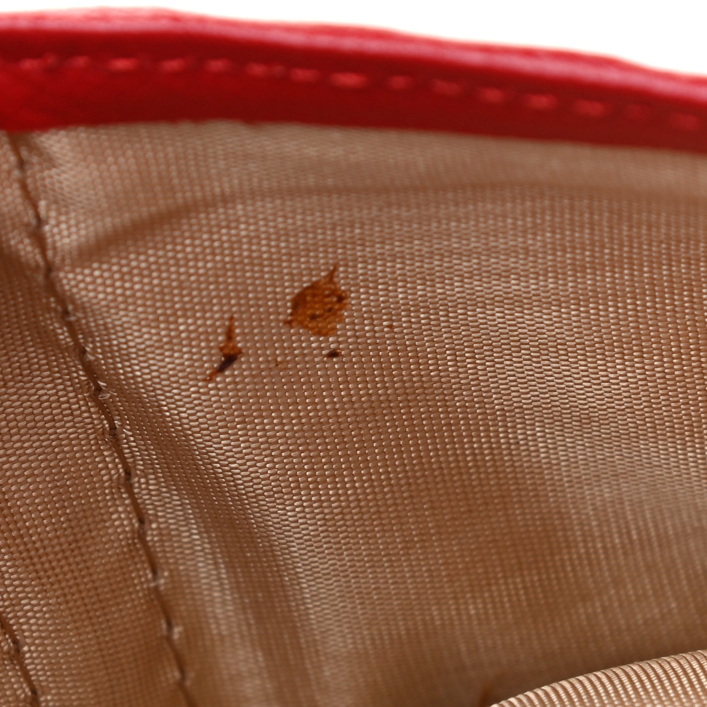Grained Calfskin CC Button Yen Wallet Red