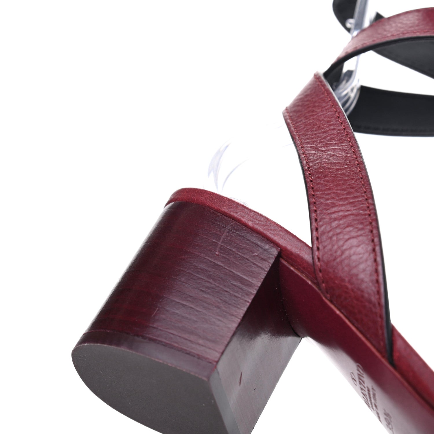 Valentino Garavani Grainy Cowhide VLogo 60mm Sandals 39.5 Rubin 12 of 13