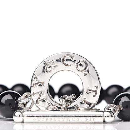 Tiffany Sterling Silver Black Onyx Bead Toggle Bracelet 4 of 5