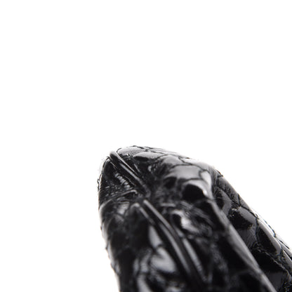 Saint Laurent Patent Crocodile Embossed Tribute Tote Black 8 of 14