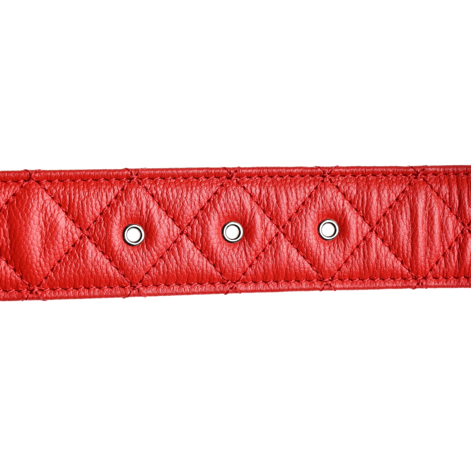 Chanel Caviar Quilted CC Chain Belt 65 26 Red 6 of 6