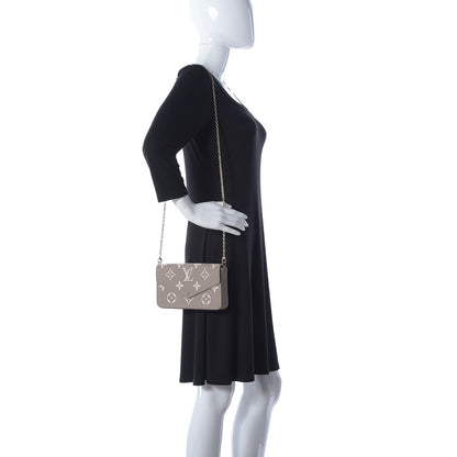 Louis Vuitton Empreinte Monogram Giant Felicie Pochette Tourterelle Creme 2 of 13