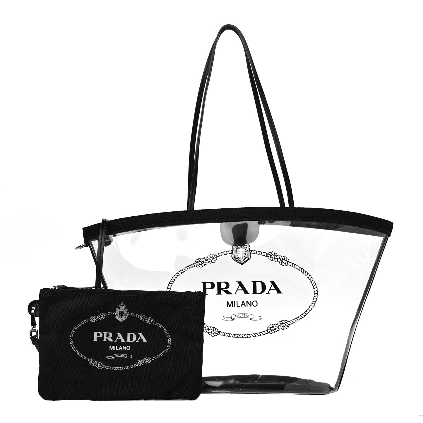 Plexiglass Calfskin Small Shopper Tote Black