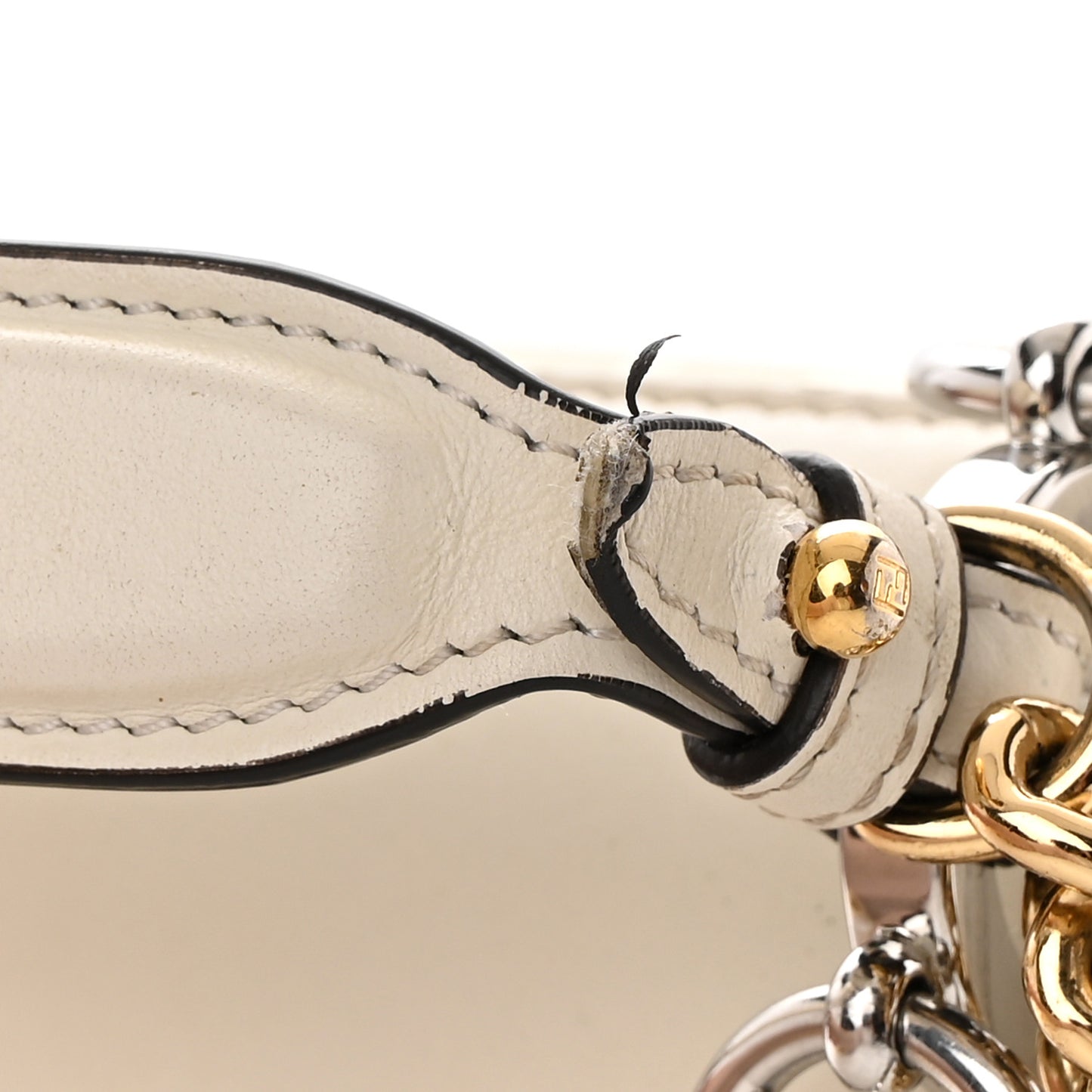 TPU FF Vitello Century F is Fendi Small Kan I Shoulder Bag White