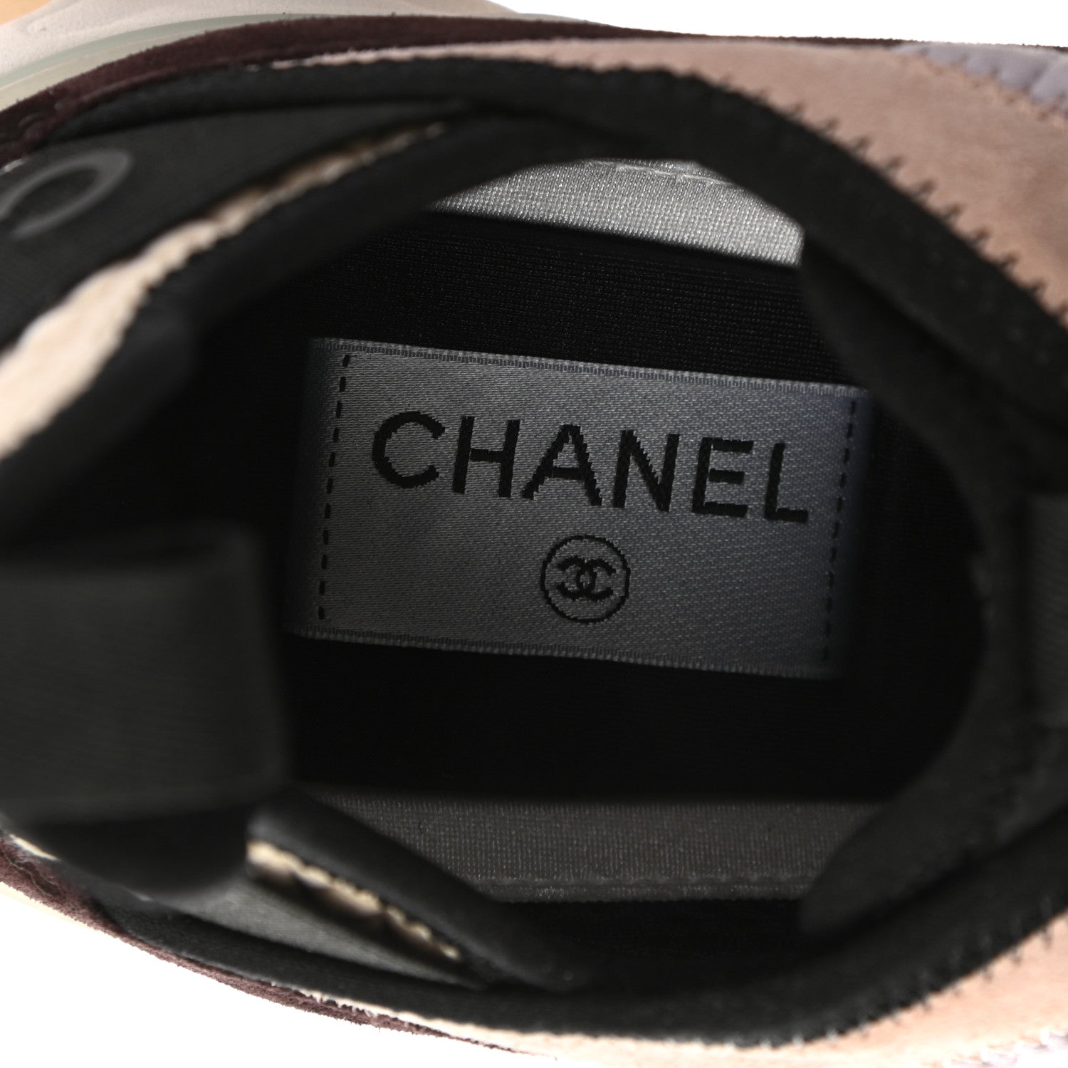 Chanel Velvet Calfskin Mixed Fibers CC Sneakers 40 Light Purple Beige 7 of 8