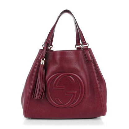 Gucci Pebbled Calfskin Medium Soho Shoulder Bag Bordeaux 1 of 7