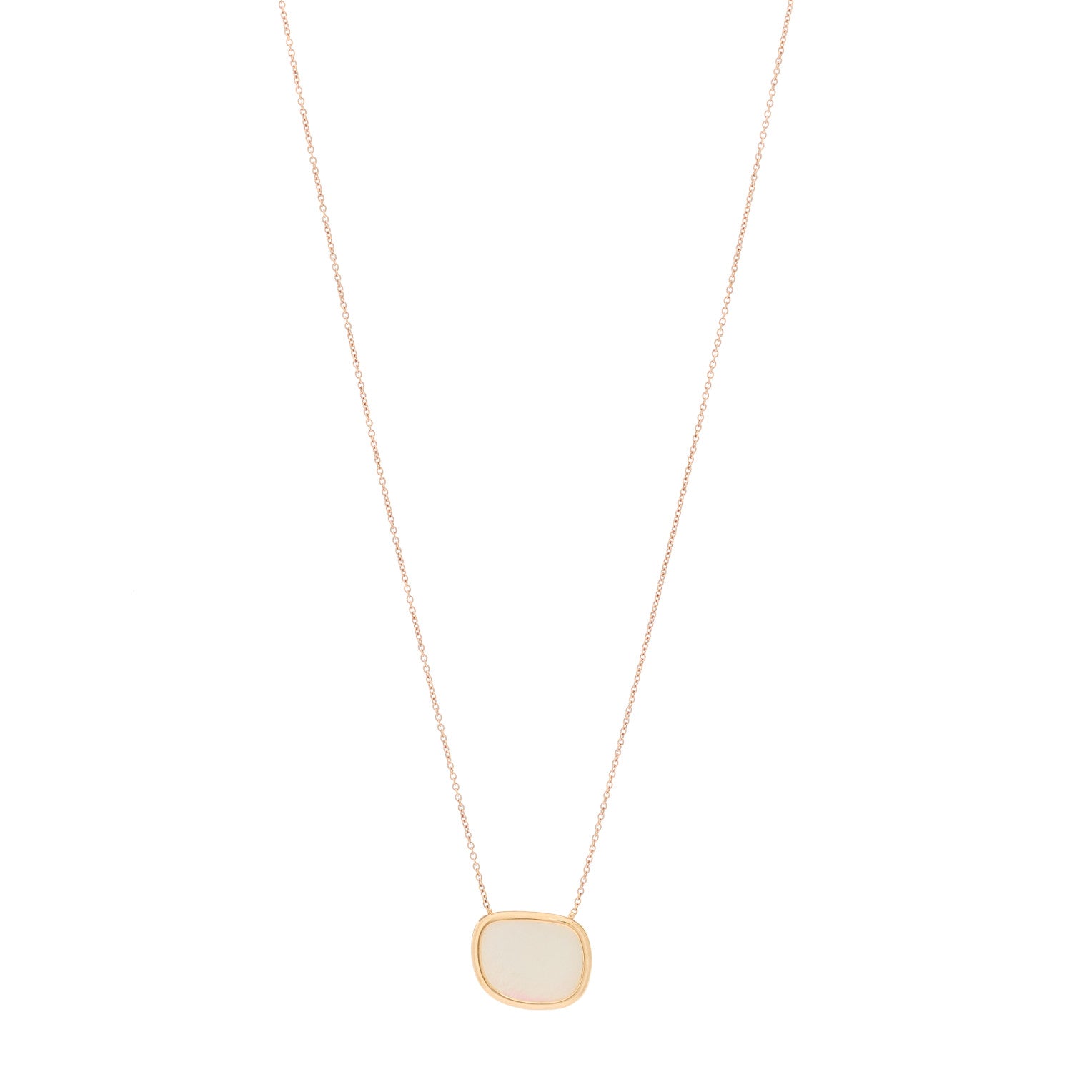 Roberto Coin 18K Rose Gold Mother of Pearl Amphibole Pendant Necklace 1 of 4