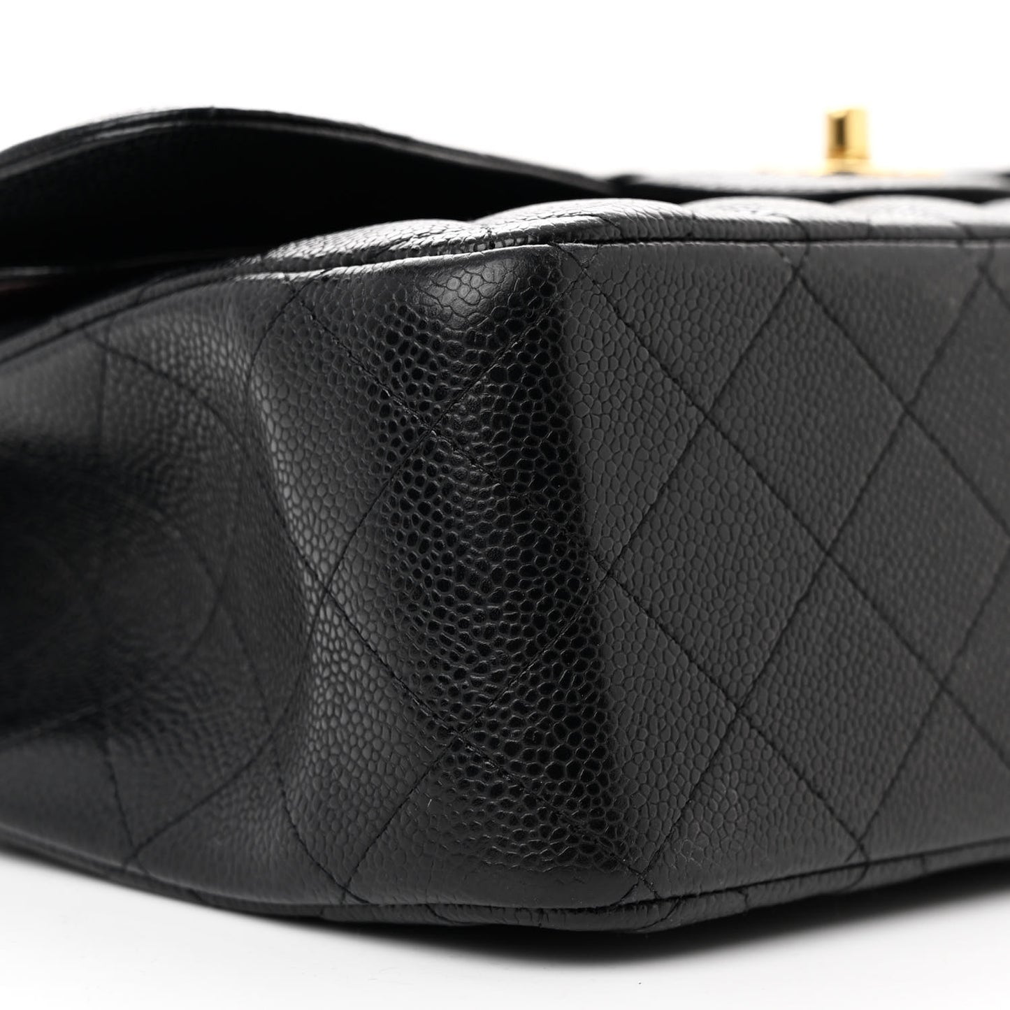 Caviar Quilted Jumbo Double Flap Black