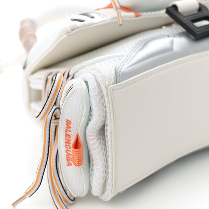 Balenciaga Faux Calfskin Fabric Glow In The Dark Small Sneakerhead Top Handle Bag White Orange 9 of 10