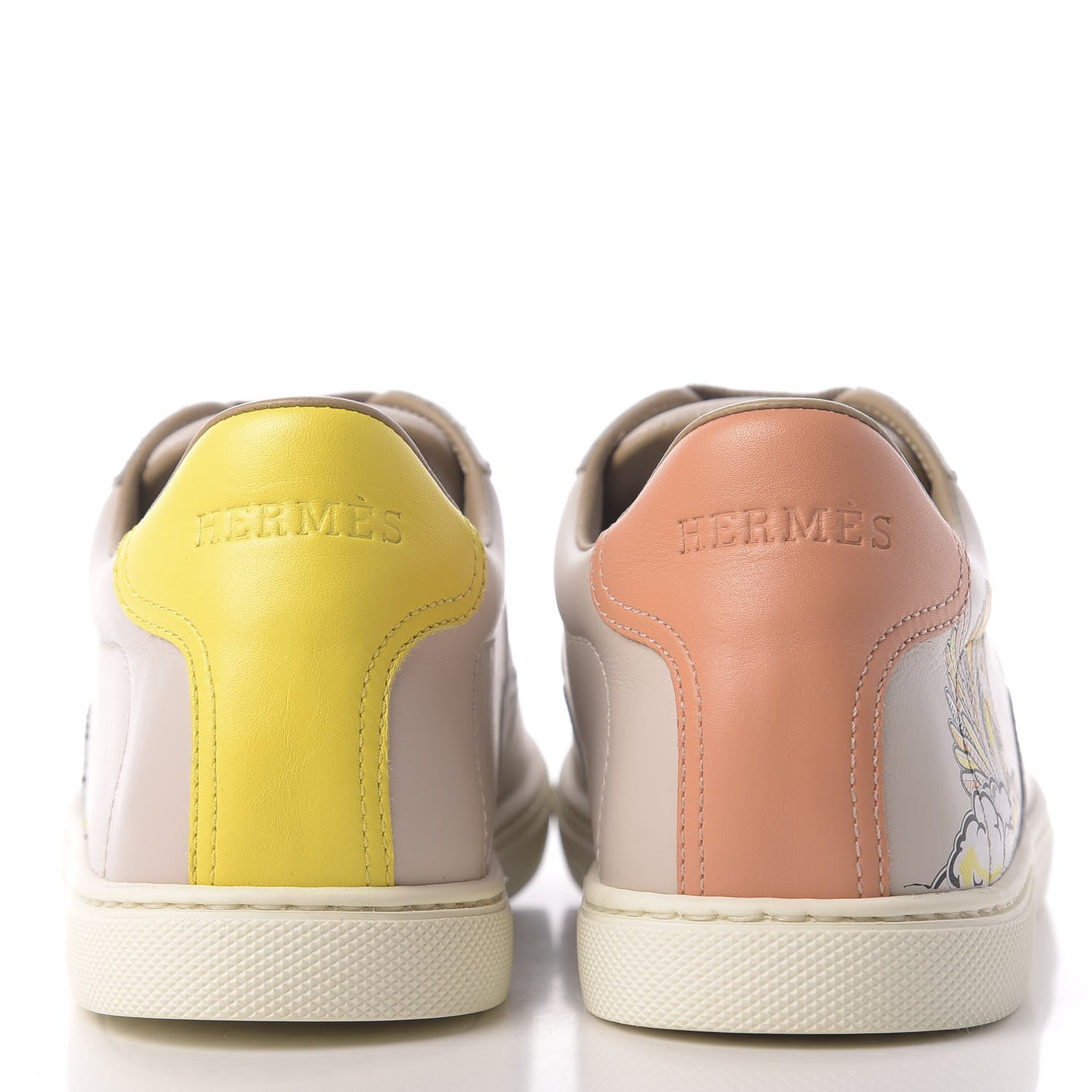 Hermes Calfskin Pegase Pop Quicker Sneakers 37.5 Beige Multicolor 7 of 12