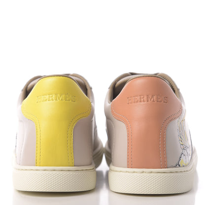 Hermes Calfskin Pegase Pop Quicker Sneakers 37.5 Beige Multicolor 7 of 12