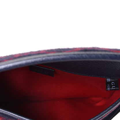 Gucci Covered Wool GG Monogram Slim Belt Bag Navy Red 4 of 5
