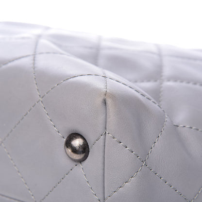 Chanel Calfskin Quilted Large Shopping In Chains Tote Light Grey 11 of 15