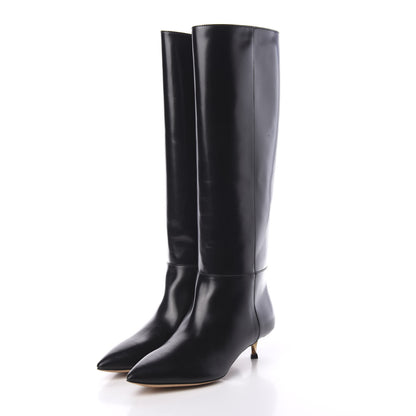 Valentino Garavani Calfskin Knee High Kitten Heel Boots 36.5 Black 2 of 7