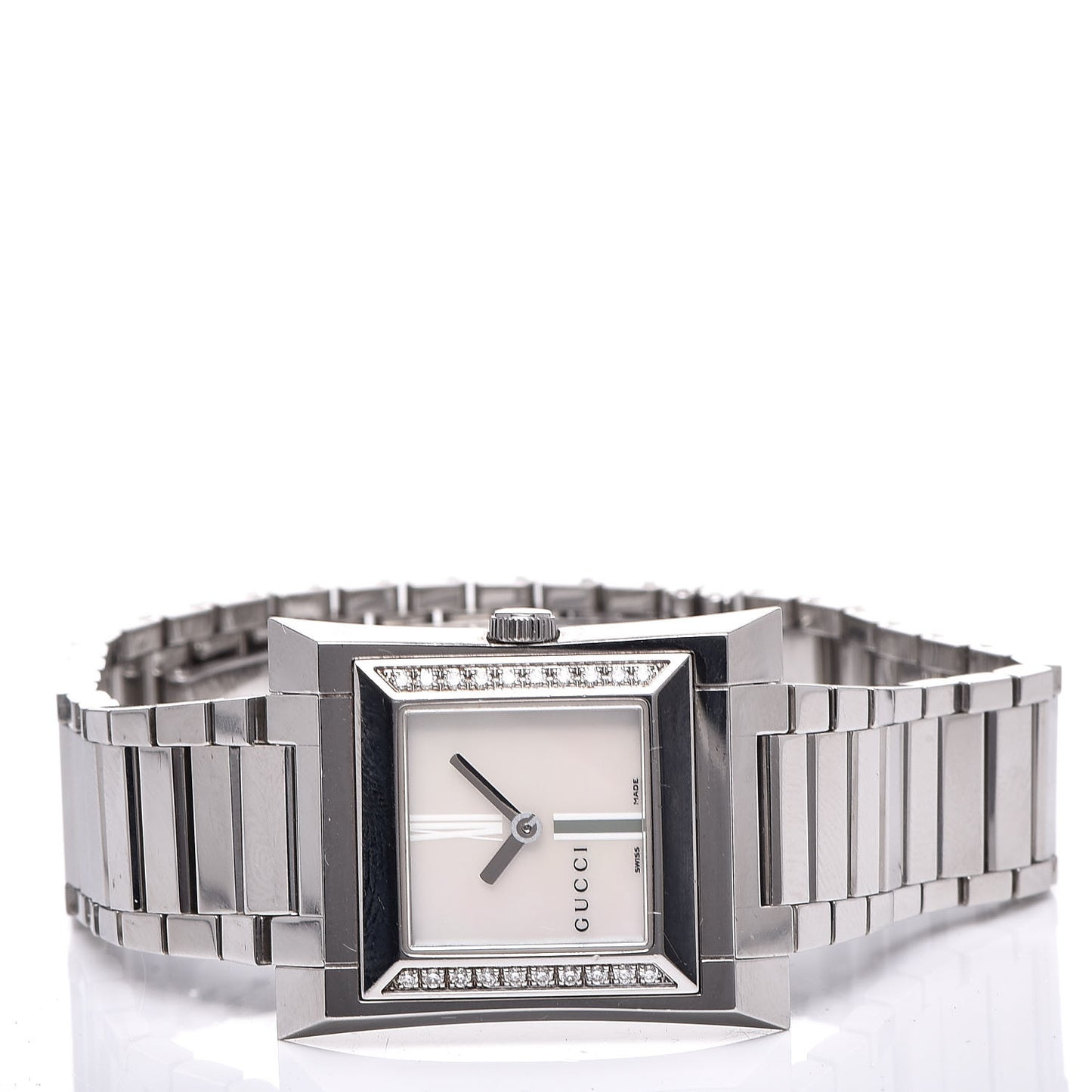 Stainless Steel Diamond Mother of Pearl 23mm 111L Quartz Watch
