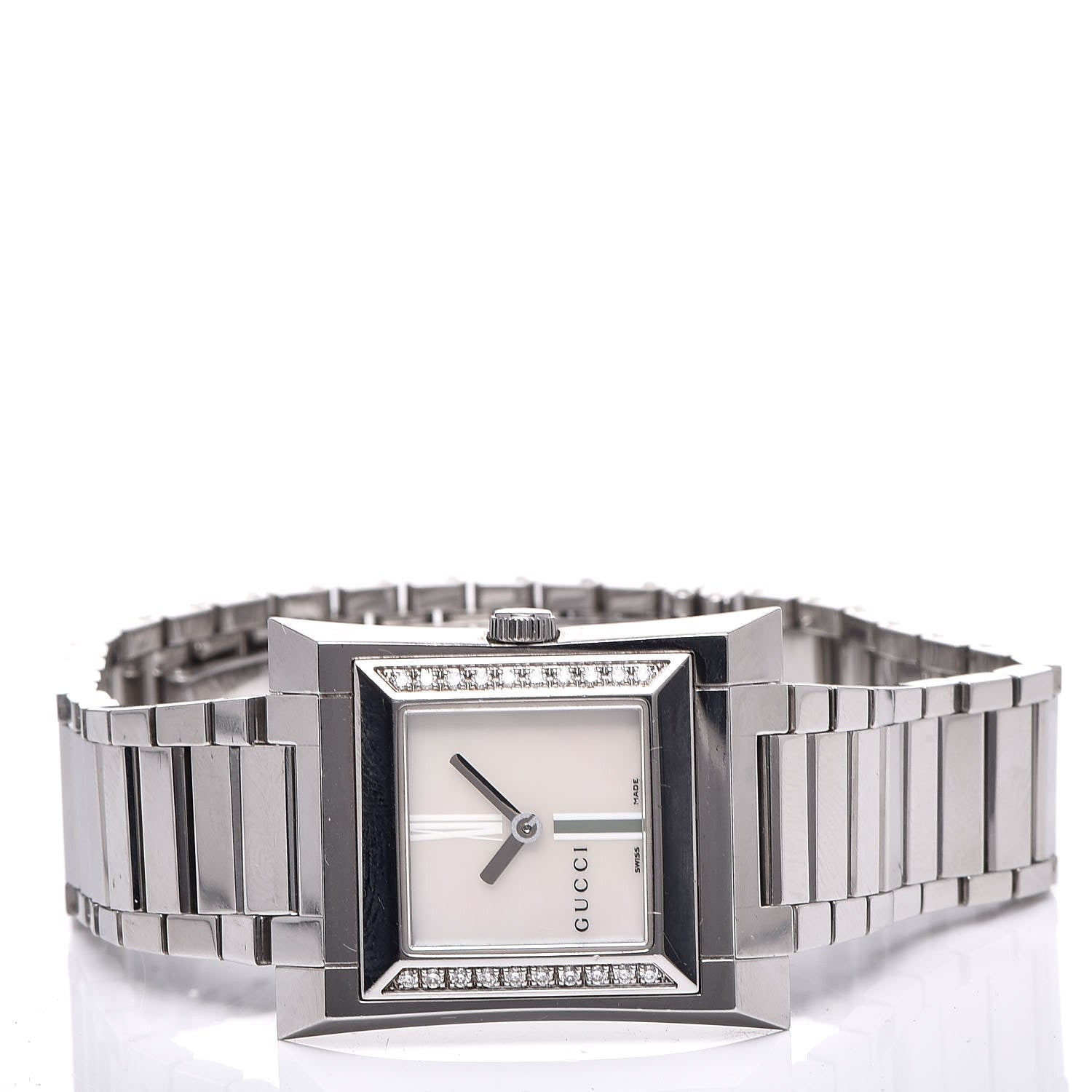Gucci Stainless Steel Diamond Mother of Pearl 23mm 111L Quartz Watch 3 of 8