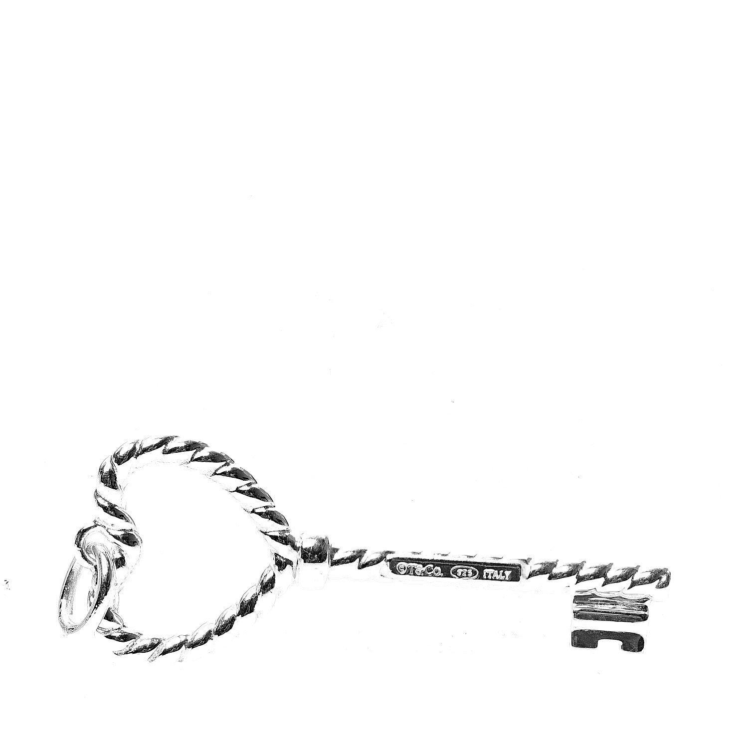 Tiffany Sterling Silver Twist Heart Key Pendant 3 of 4