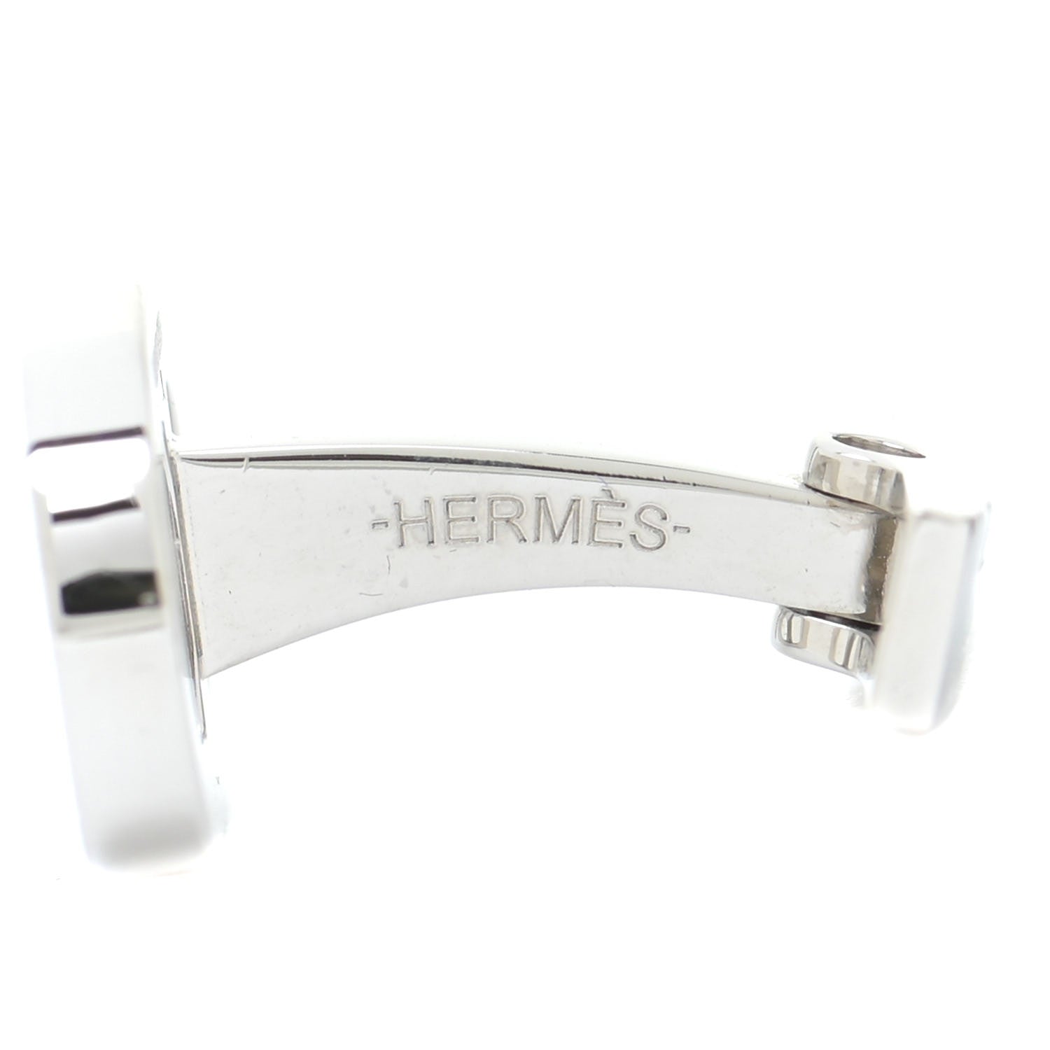 Hermes Lacquer Palladium Marine Cufflinks 5 of 6