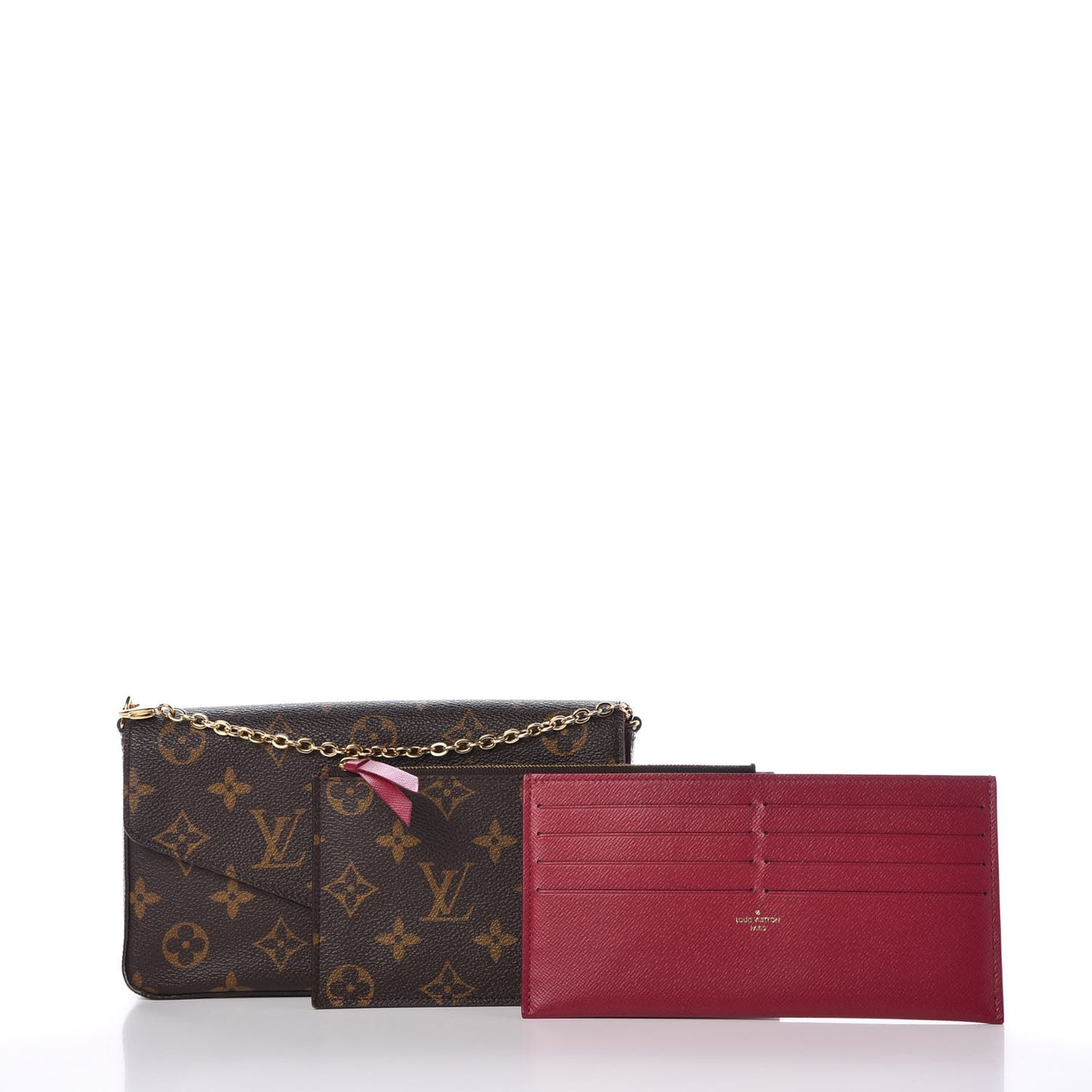 Monogram Pochette Felicie Chain Wallet Fuchsia