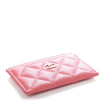 Chanel Iridescent Caviar Quilted Card Holder Pink 4 of 8