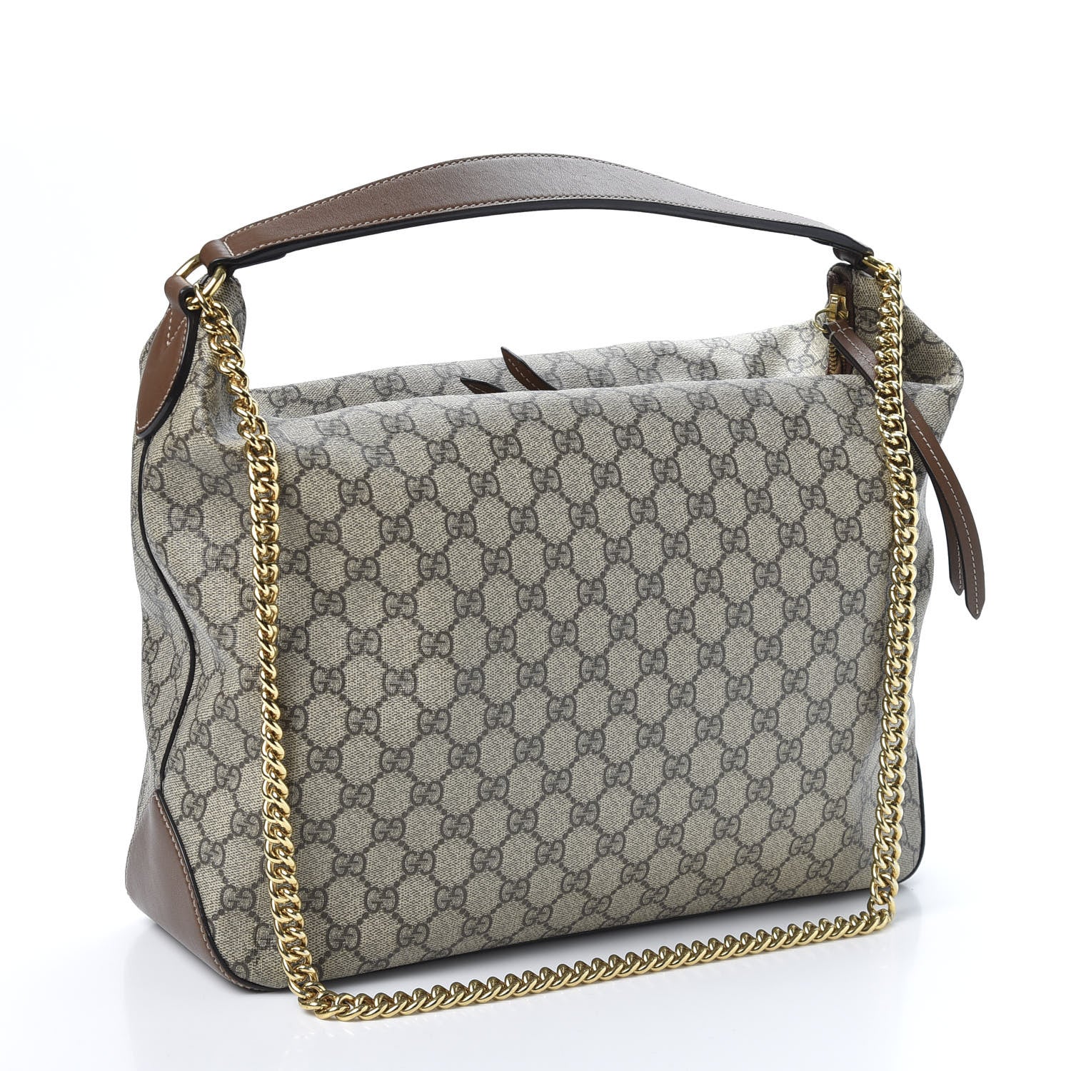 Gucci GG Supreme Monogram Large Linea A Hobo Light Brown 2 of 11