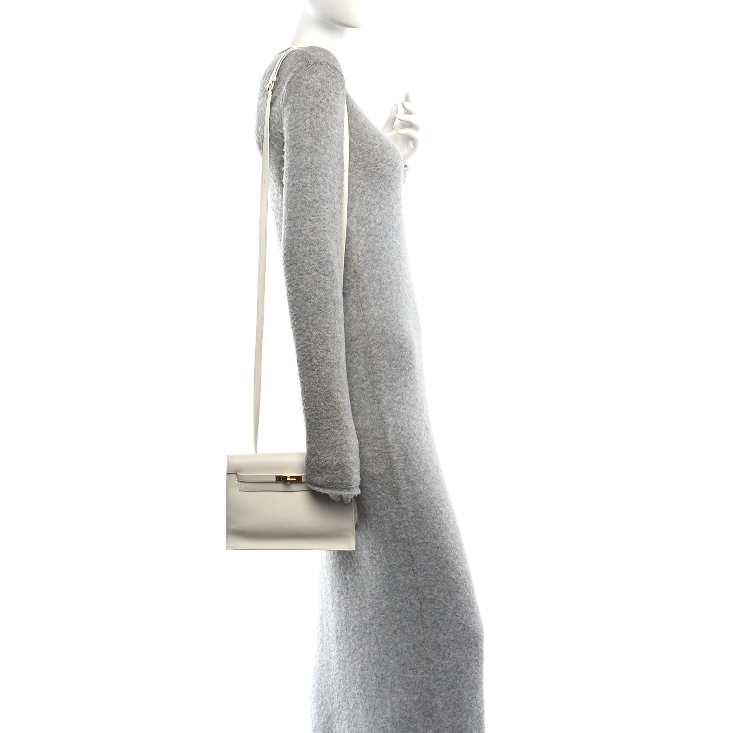 Hermes Evercolor Kelly Danse II Belt Bag White 2 of 10
