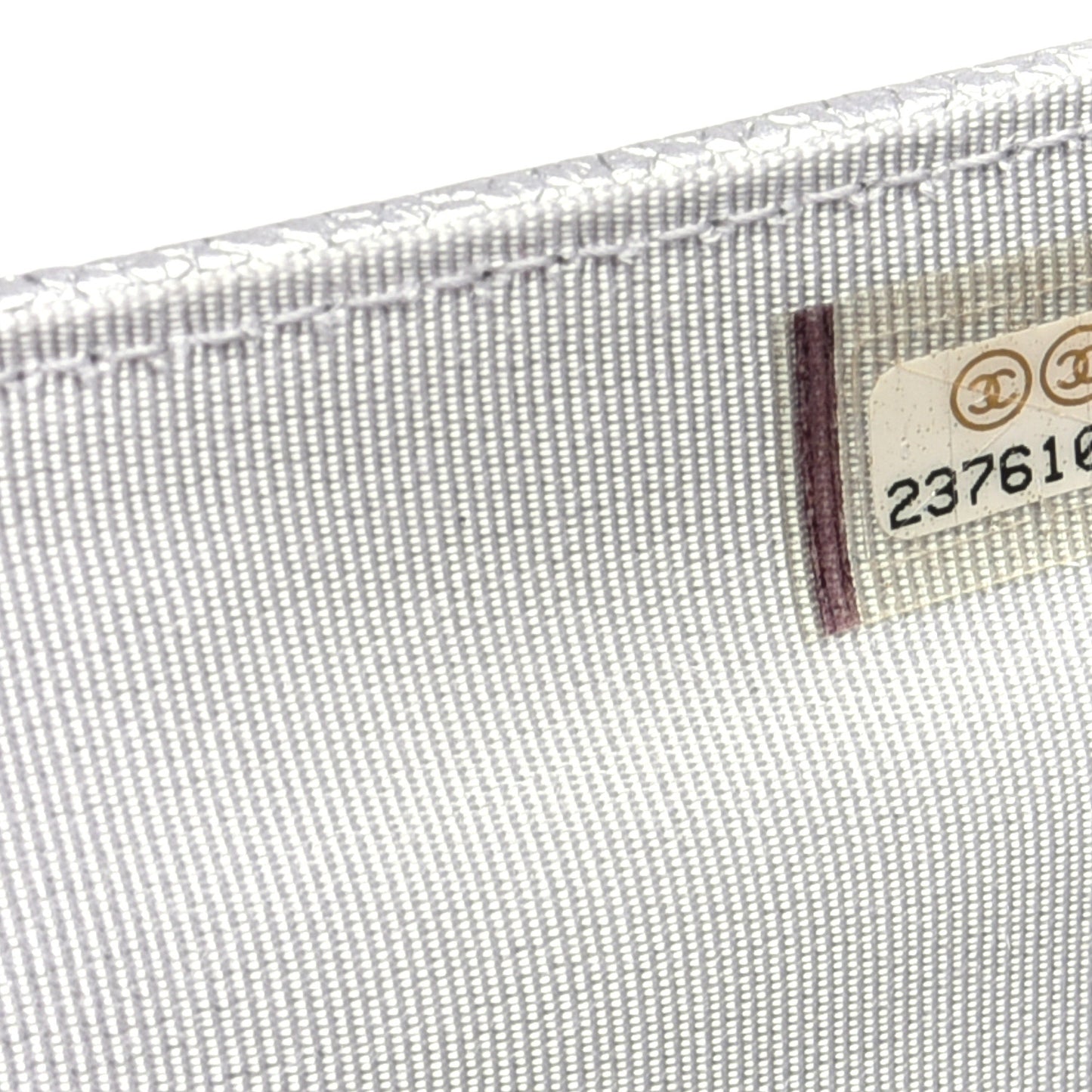 Metallic Caviar Quilted Yen Wallet Silver