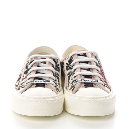 Christian Dior Cotton Rosa Mutabilis Embroidered Womens Walk'N'Dior Low Top Sneakers 35 Beige Multicolor 2 of 7