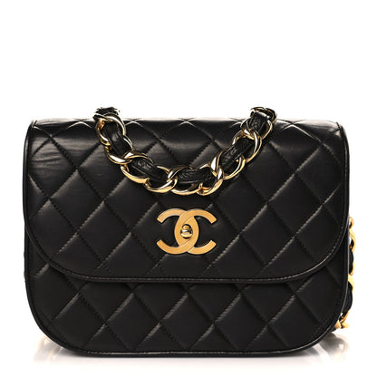 Chanel Lambskin Quilted Round Flap Black 1 of 10