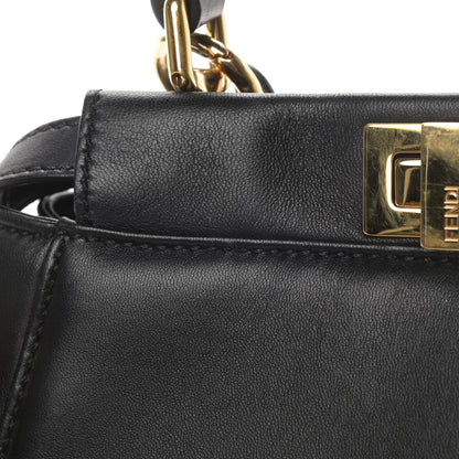 Fendi Nappa Mini Peekaboo Iconic Satchel Black 5 of 5