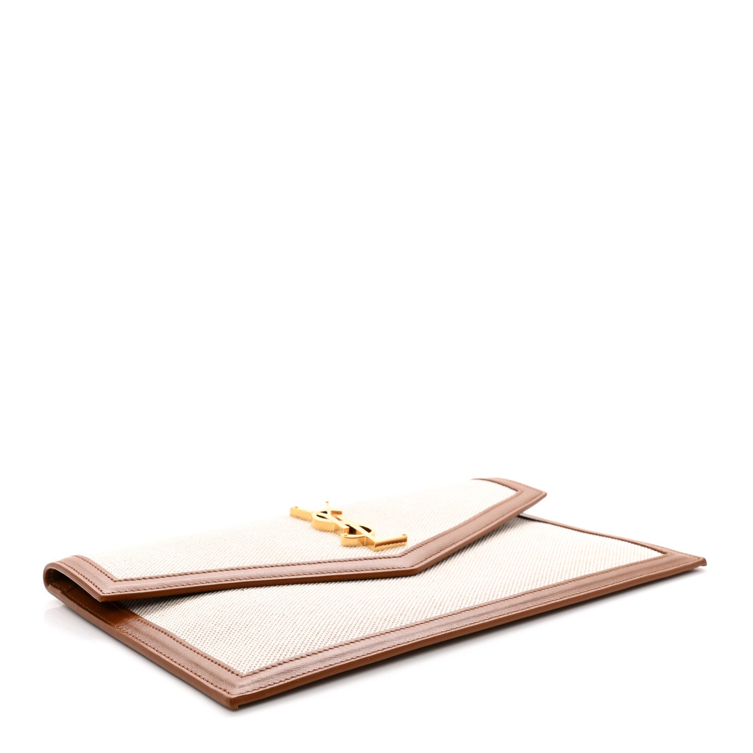 Saint Laurent Canvas Uptown Pouch Natural Beige Brick 4 of 6