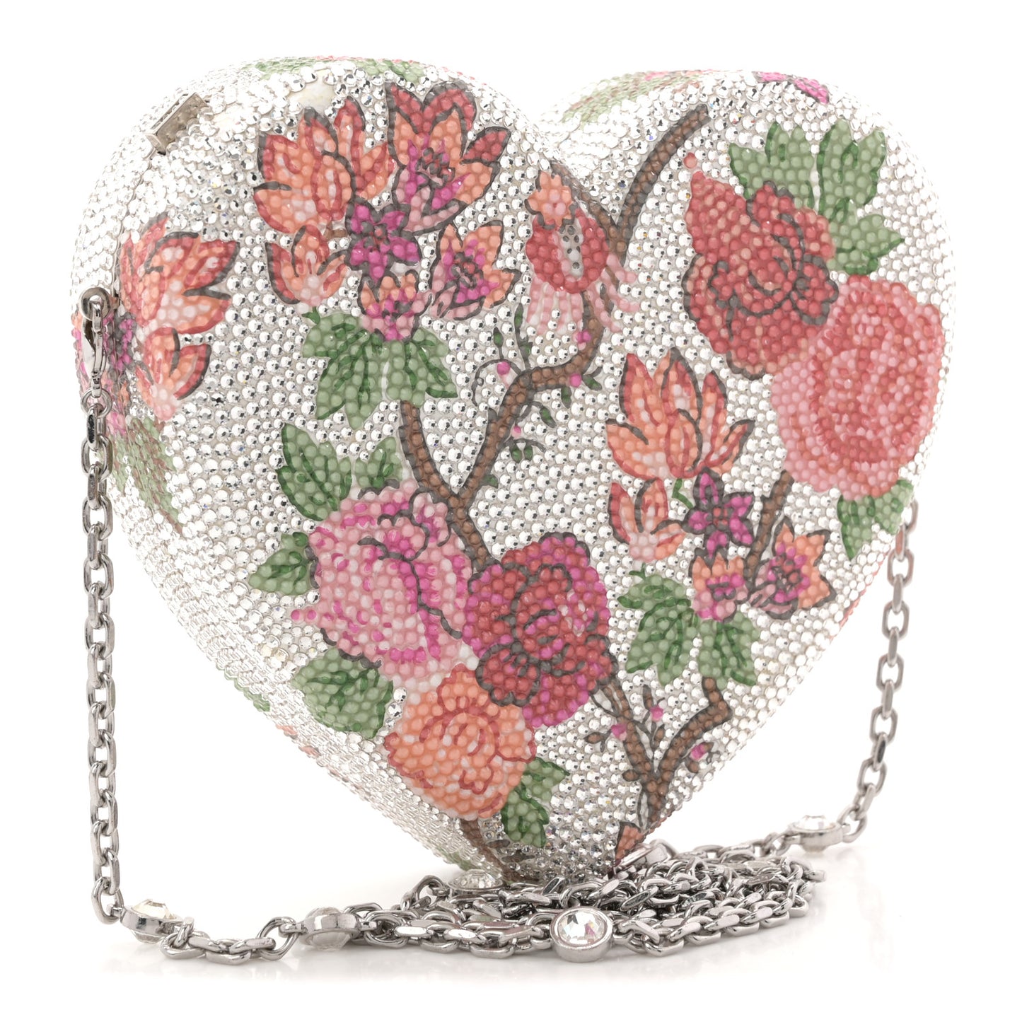 Crystal Heart Secret Garden Minaudiere Clutch Multicolor